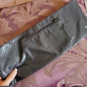 Black snakeskin pattern zippered belt/ waistband
